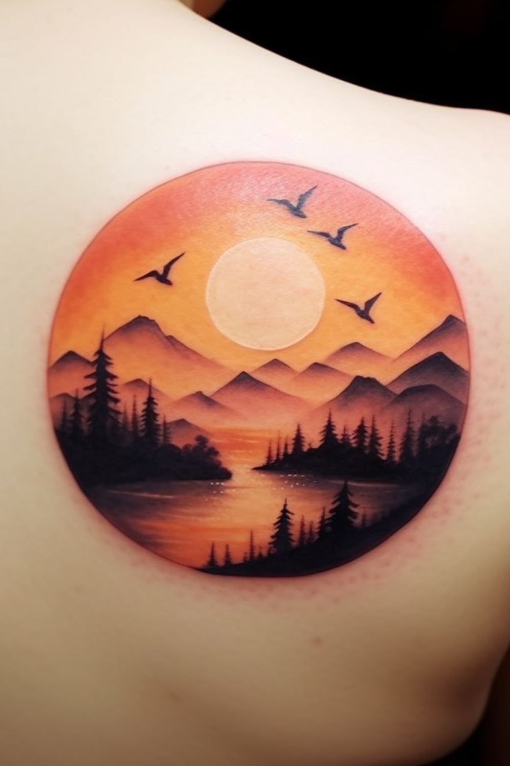 Share 145+ mountain sunset tattoo super hot