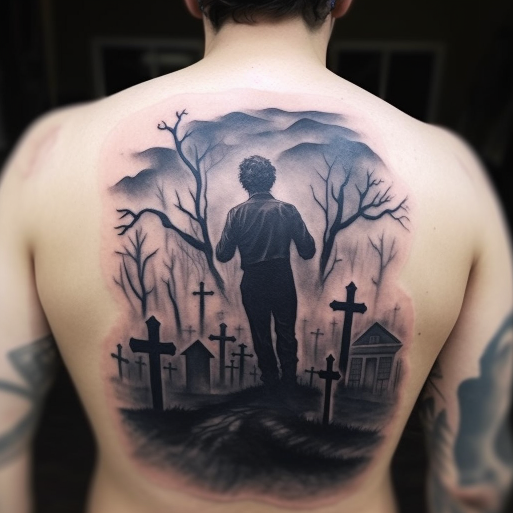 crow on graveyard tattoo by masshi128 on DeviantArt