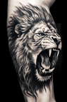A tattoo idea featuring a majestic lion roaring with power and 215c5788 d8f9 4cea bd35 0f00b0c751e6 optimized (1)
